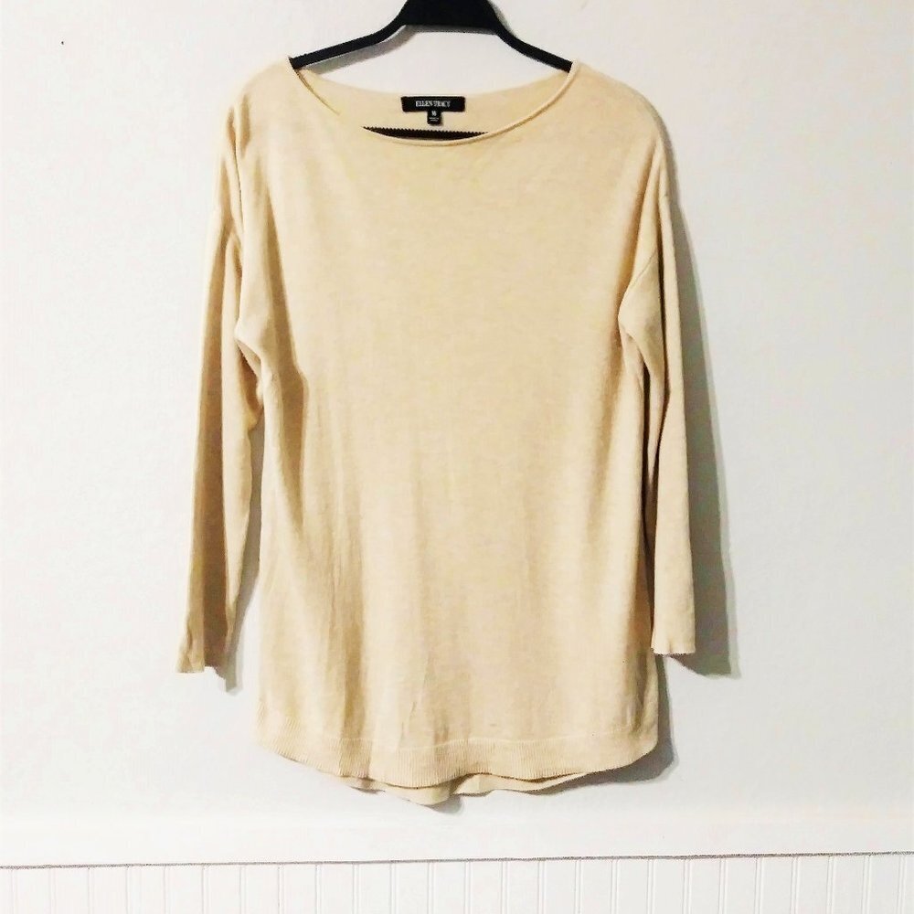 Ellen Tracy‎ Knit Tunic Sweater Tan